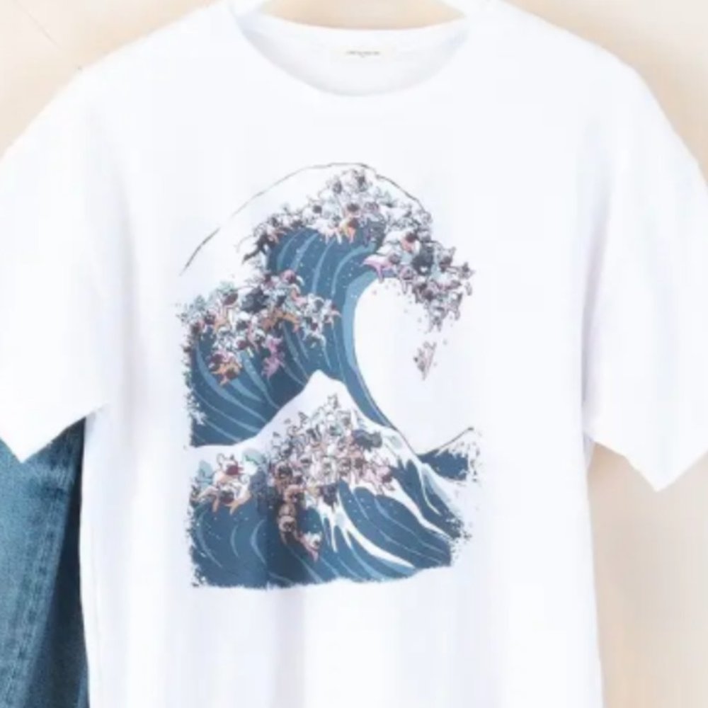 The Great Wave of Frenchies Tee
